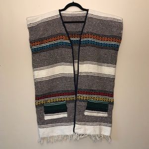 Mexican Blanket Poncho Vest